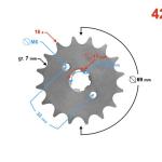 Első lánckerék 428, 16T 17mm-es tengelyre - Moretti