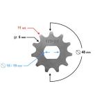 Első lánckerék 420, 11T 19mm-es tengelyre Simson - Moretti