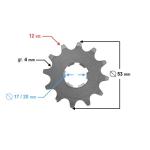Első lánckerék 415, 12T 20mm-es tengelyre Jawa - Moretti