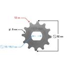 Első lánckerék 420, 12T 19, 1mm-es tengelyre Simson - Moretti