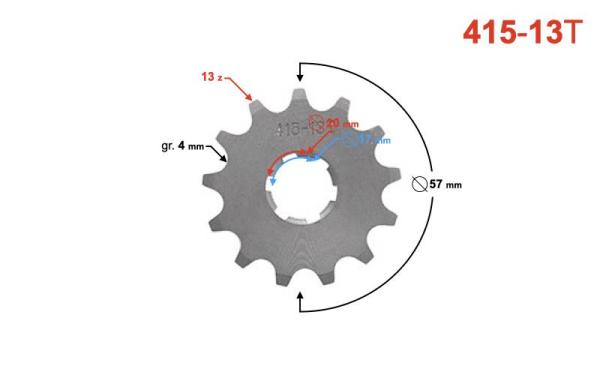 Első lánckerék 415, 13T 20mm-es tengelyre Jawa - Moretti