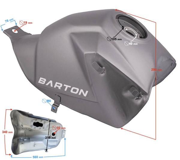 Benzintank Barton Hyper 125 (E5) - Moretti