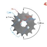 Lánckerék első 428 15T - Moretti