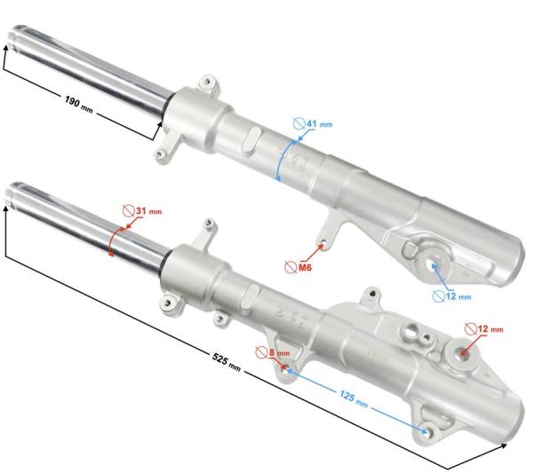 Első teleszkóp pár Barton X-Trail 125 525mm - Moretti
