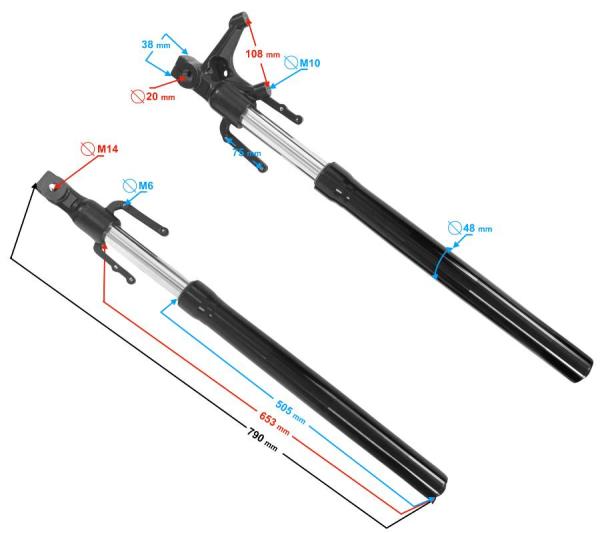 Első teleszkóp pár Barton Stratos 125 794mm - Moretti