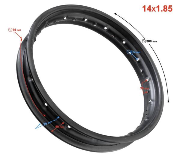 Hátsó felni 1.85-14" Barton NXT 125 - Moretti