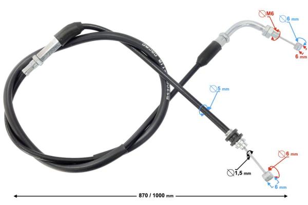 Gázbowden 100cm ATV/ Quad Barton Road Hunter 200 - Moretti