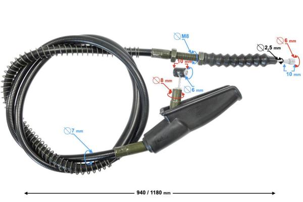 Kuplung bowden 118cm Barton Hyper 125 - Moretti