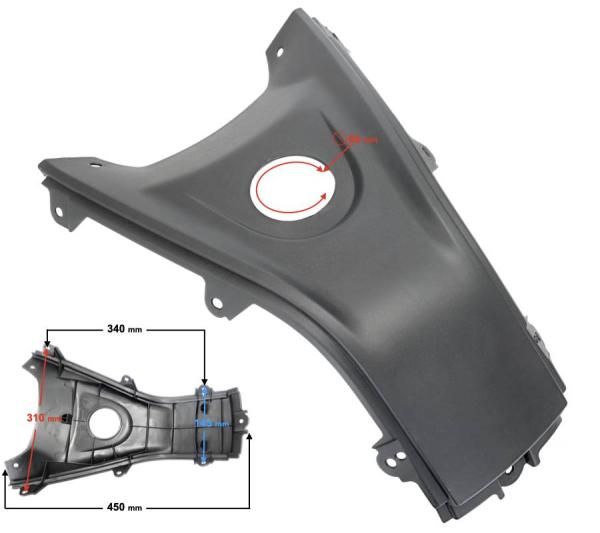 Benzintank burkolat Barton Braver 300 (Fekete) - Moretti