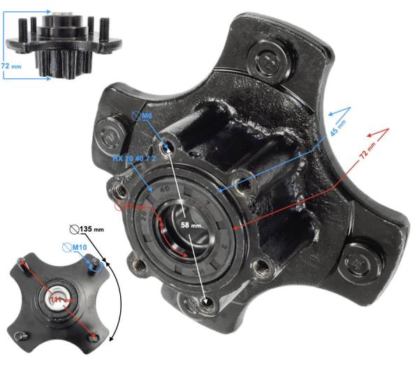 Kerékagy első ATV/ Quad Barton Discover 200 - Moretti
