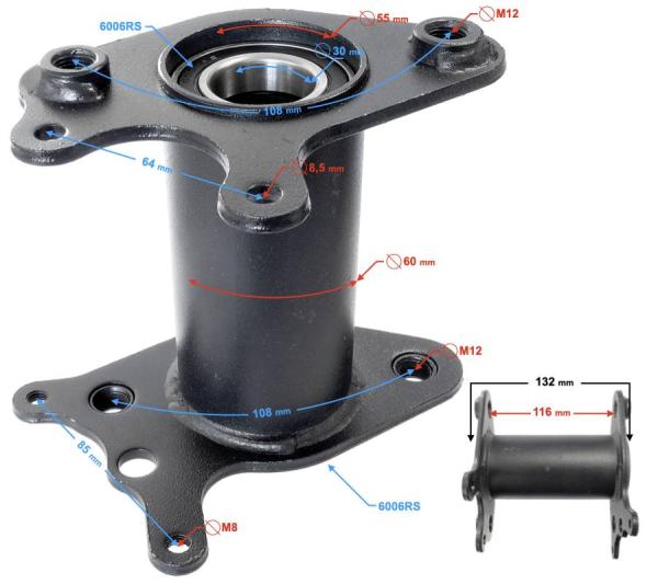 Hátsó tengely agy ATV/ Quad Barton Rocky 125 - Moretti