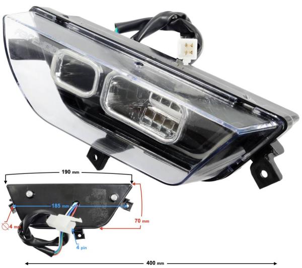 Első lámpa bal ATV/ Quad Barton Raptor 125 - Moretti