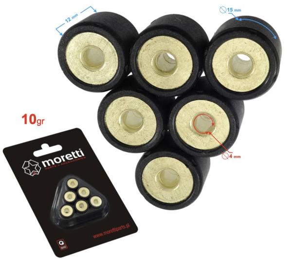 Kuplungpersely (variátor görgő) 15x12 10g - Moretti
