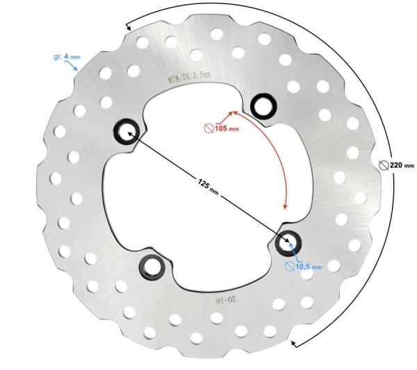 Féktárcsa hátsó Barton X-Trail 125 (220mm) - Moretti