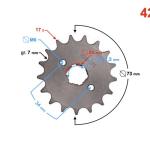 Első lánckerék 428, 17T Barton TZ 125 - Moretti