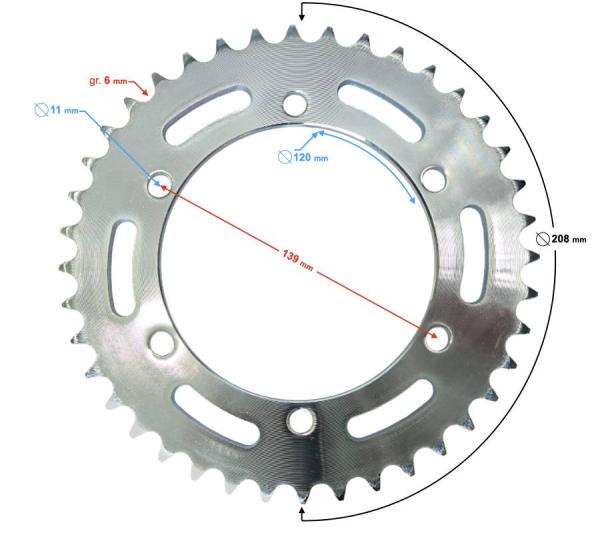 Hátsó lánckerék 40T Barton Stratos 125 - Moretti