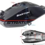 Benzintank Barton Stratos 125 (Fekete-piros) - Moretti