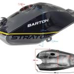 Benzintank Barton Stratos 125 (Fekete-sárga) - Moretti