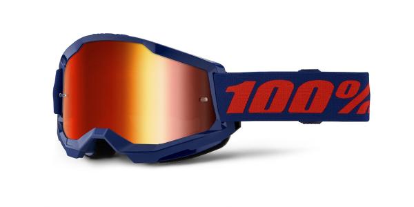 100% - Strata 2 USA Szemüveg - Navy - Piros tükrös plexivel
