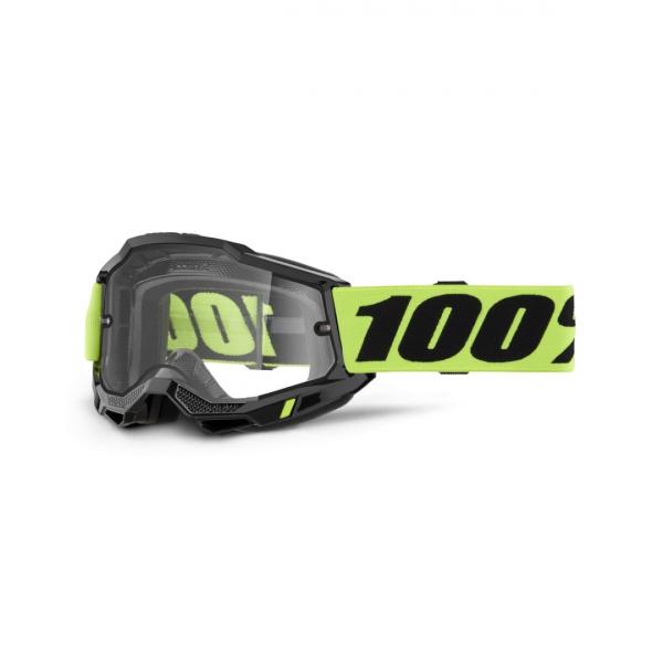 100% - Accuri 2 Szemüveg - Enduro Moto Fekete - Átlátszó plexivel