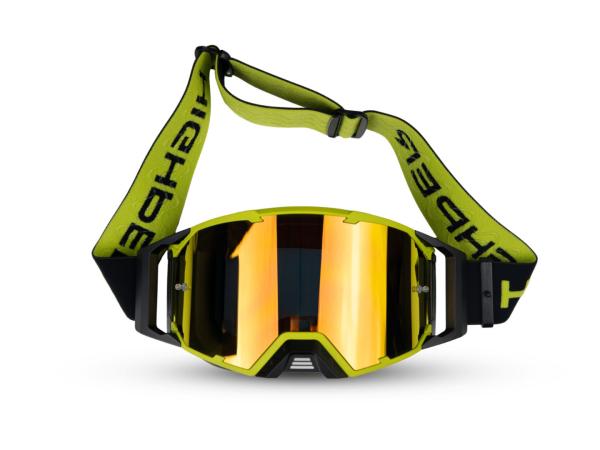 Highper X EVO Cross szemüveg - Matt Fluo Sárga (Átlátszó + Sárga plexivel)