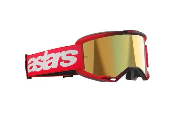 Alpinestars Vision 5 Blaze Cross szemüveg - Piros (Arany tükrös plexivel)
