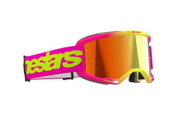 Alpinestars Vision 5 Wordmark Cross szemüveg - Rózsaszín (Piros tükrös plexivel)