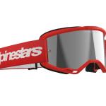 Alpinestars Vision 3 Wordmark Cross szemüveg - Piros (Ezüst tükrös plexivel)