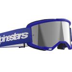 Alpinestars Vision 3 Wordmark Cross szemüveg - Kék (Ezüst tükrös plexivel)