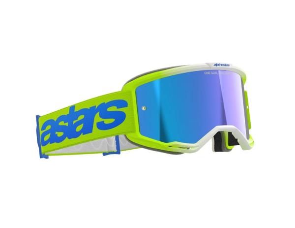 Alpinestars Vision 5 Blaze Cross szemüveg - Sárga - Kék (Kék tükrös plexivel)
