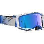 Alpinestars Vision 8 Corp Cross szemüveg - Fehér - Kék (Kék tükrös plexivel)