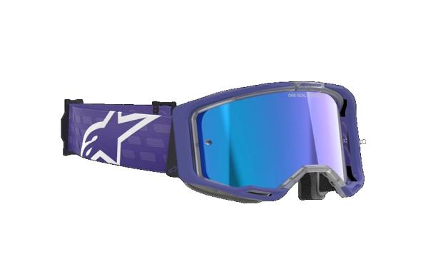 Alpinestars Vision 8 Corp Cross szemüveg - Lila (Kék tükrös plexivel)