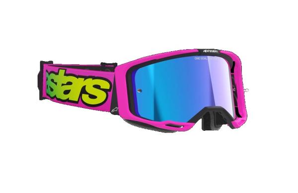 Alpinestars Vision 8 Vista Cross szemüveg - Rózsaszín (Kék tükrös plexivel)
