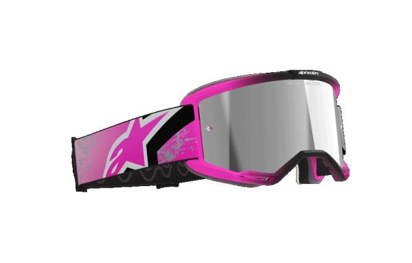 Alpinestars Vision 5 Lahnd Cross szemüveg - Rózsaszín (Ezüst tükrös plexivel)