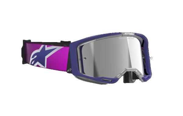 Alpinestars Vision 8 Corp Cross szemüveg - Lila - Rózsaszín (Ezüst tükrös plexivel)