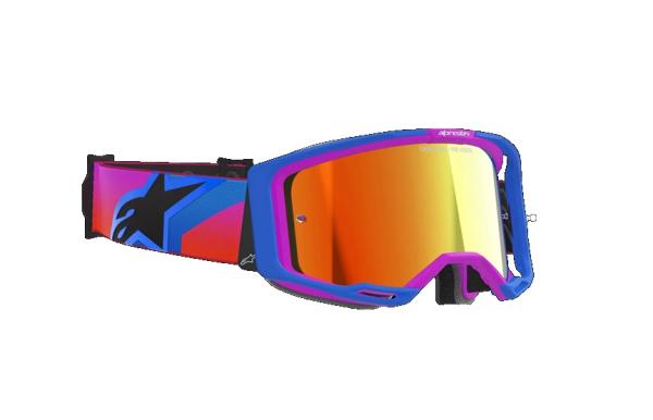 Alpinestars Vision 8 Corp Cross szemüveg - Kék - Lila (Piros tükrös plexivel)