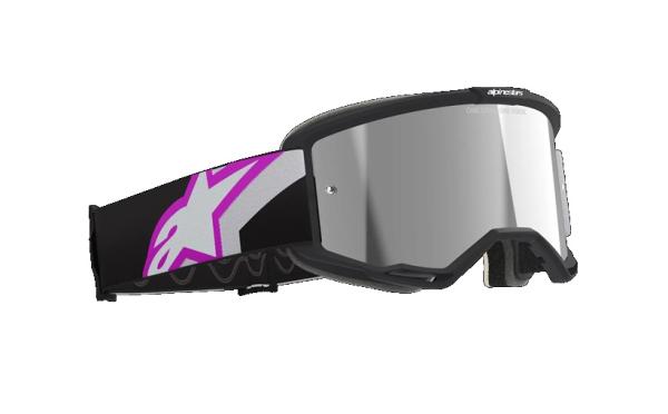 Alpinestars Vision 5 Corp Cross szemüveg - Fekete - Lila (Ezüst tükrös plexivel)