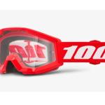 100% - Strata Mini Gyerek Piros Cross szemüveg - Átlátszó plexivel