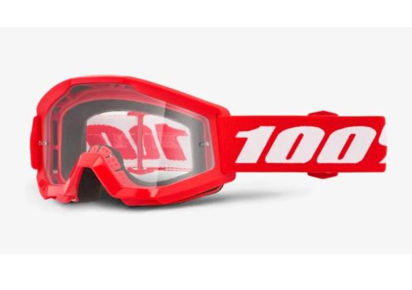 100% - Strata Mini Gyerek Piros Cross szemüveg - Átlátszó plexivel