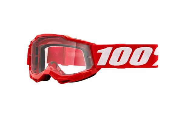 100% - Accuri 2 Youth Gyerek Piros Cross szemüveg - Átlátszó plexivel