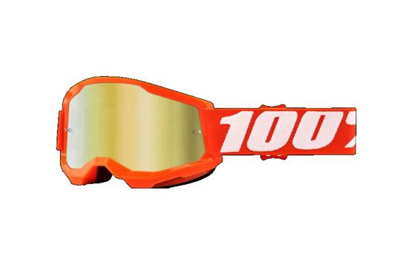 100% - Strata 2 Youth Gyerek Narancssárga Cross szemüveg - Arany tükrös plexivel
