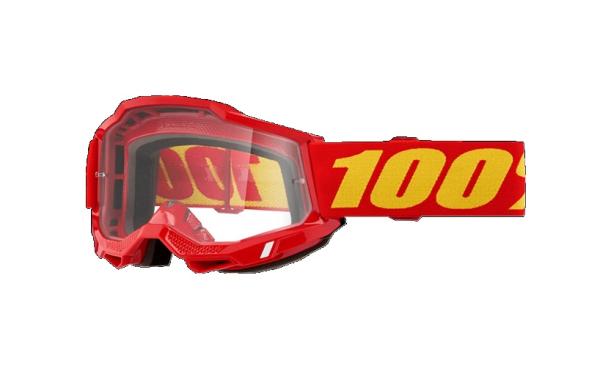100% - Accuri 2 Piros Cross szemüveg - Átlátszó plexivel