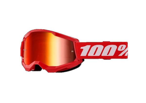 100% - Strata 2 Piros Cross szemüveg - Piros tükrös plexivel