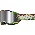 100% - Strata 2 Camo Terepmintás Cross szemüveg - Ezüst tükrös plexivel