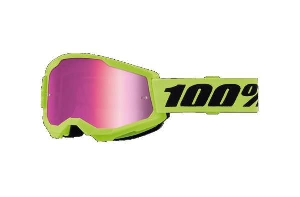 100% - Strata 2 Neon Youth Gyerek Sárga Cross szemüveg - Rózsaszín tükrös plexivel