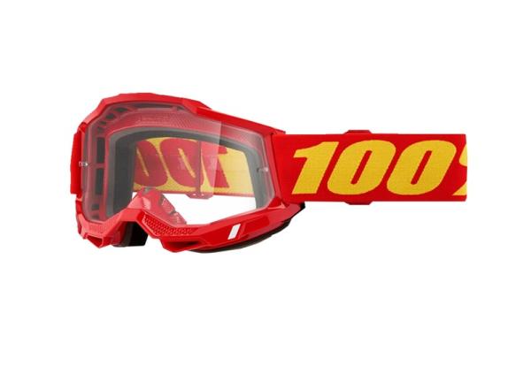 100% - Accuri 2 OTG Piros Cross szemüveg - Átlátszó plexivel