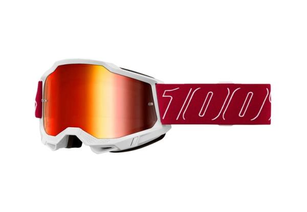 100% - Accuri 2 Redline Fehér Cross szemüveg - Piros tükrös plexivel