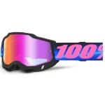 100% - Accuri 2 Superdome Fekete Cross szemüveg - Piros tükrös plexivel