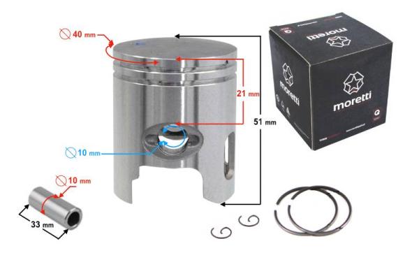 Dugattyú szett Yamaha/ 3KJ / 2JA 40mm 10 csapszeg (Moretti)