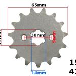 Lánckerék első 420 15 fogas 17mm-es tengelyre - MR
